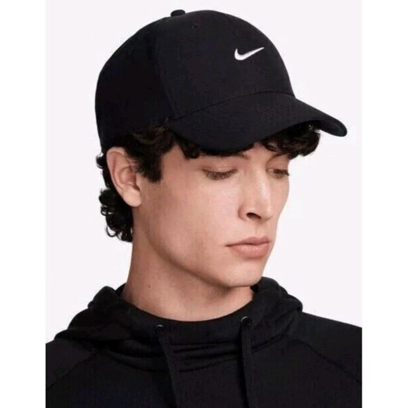 Nike Dri Fit Club Cap Structured Swoosh Hat Black White SZ L/XL Adult FV5563 010 - Picture 10 of 15
